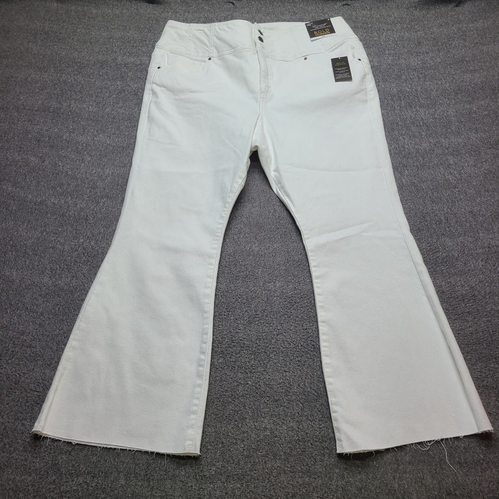 BOLD elements White Flare Wide Leg Jeans